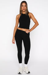 Push Me Foldover Leggings Black