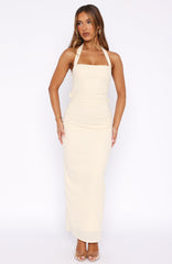 Counting On It Halter Maxi Dress Cream