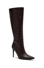 Ziggy Knee High Boots Chocolate Croc