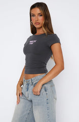 Break The Records Baby Tee Volcanic