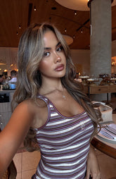 Escape Mode Tank Top Maple Bloom Stripe