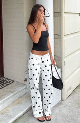 Bring The Style Low Rise Wide Leg Jeans Polka Dot