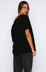 Give Me Options Off Shoulder Tee Black