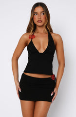 Summer Dreamin' Halter Top Black