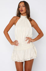 Captivate My Focus Mini Dress Cream