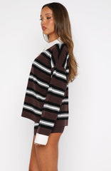 It's Ok, I'm Ok Knit Sweater Chestnut Stripe