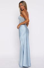 Fall In Love With You Strapless Maxi Dress Sky Blue
