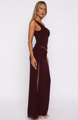 Unavailable Energy Maxi Dress Burgundy