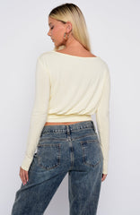 Love On Lock Long Sleeve Top Cream
