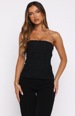 Camp Crush Strapless Bustier Black/White Polka Dot