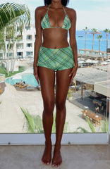 Forever Life Booty Shorts Citrus Check