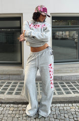 From The Archives Jaxx Wide Leg Sweatpant Dark Grey Marle