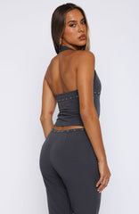 Firestorm Halter Top Charcoal