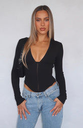 In Pursuit Long Sleeve Corset Black