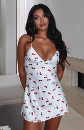 Let's Get Going Mini Dress Cherry