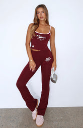 Palm Springs Edition Flare Pants Burgundy