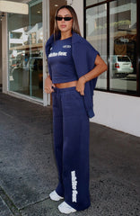 Ready To Go Wide Leg Sweatpants Navy