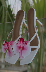 Megan Orchid Mules White/Pink