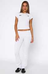 From The Archives Gigi Fold Over Flare Pants Grey Marle