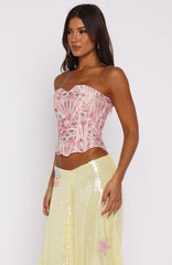 So Much To Say Strapless Bustier Pink