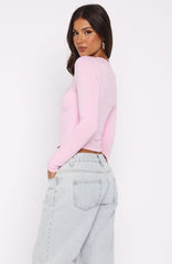 Chasing Butterflies Long Sleeve Baby Tee Pink