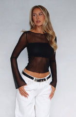 True To Form Long Sleeve Top Black