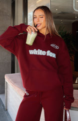 Ready To Go Oversized Hoodie Burgundy