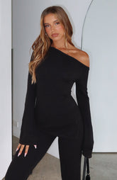 We'll Be Fine Long Sleeve Top Black