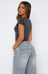 Break The Records Baby Tee Volcanic