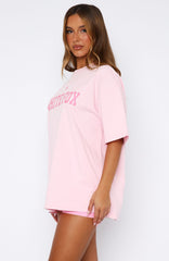Gave You My Time Oversized Tee Pink