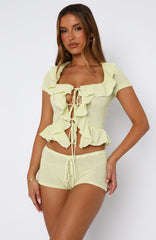 Cool It Crochet Short Sleeve Top Lime