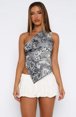 In Your Dreams Top Navy Paisley