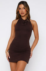 Eternal Glow Mini Dress Chocolate