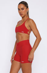 Radiate High Waisted Shorts Cherry Red