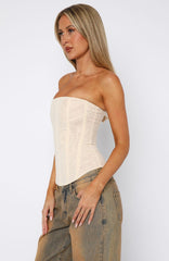 Tell Me A Secret Strapless Bustier Cream