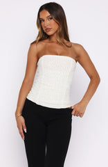 Camp Crush Strapless Bustier Cream/Black Polka Dot