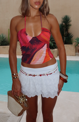 Papaya Dreams Mini Skort White