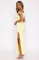 Little Bit Dramatic Maxi Dress Lemon