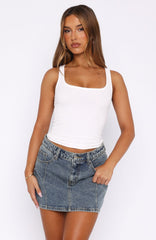 Filled With Life Ribbed Tank White