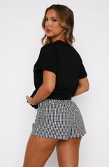 Thought About It Shorts Black Gingham