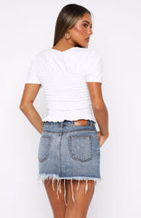 Amelia Denim Mini Skirt Mid Blue Acid