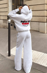 Club 14 Cassie Wide Leg Sweatpants Grey Marle