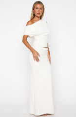 Dancing At Night Knit Maxi Skirt Snow