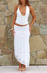 Falling Quick Maxi Skirt White