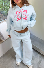 Lucky Thirteen Audrina Boxy Zip Front Hoodie Blue