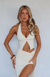 Made You Look Halter Top Bone