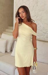 Nights Away Mini Dress Lemon