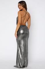 You're So Heartless Maxi Skirt Gunmetal