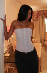 Spotlight On Me Strapless Bustier Champagne Glitter