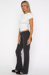 Silent Confessions Knit Pants Charcoal